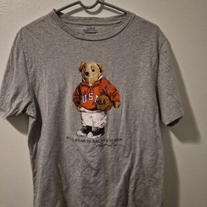 Polo by Ralph Lauren Gray Tee with Polo Bear in Red Jacket